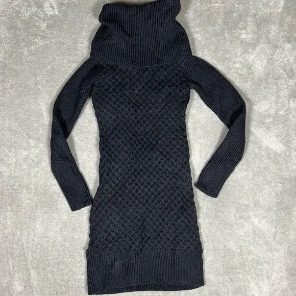 Alice + Olivia Dress Womens XS Honeycomb Cable Knit Wool Cowl Neck Sweater Mini - Picture 2 of 9